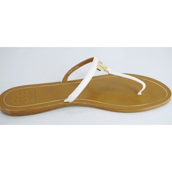 Tory Burch Ivory Patent T Logo Leather Thong Sandal Size 10.5 flip flop NIB $175 - Picture 3 of 11